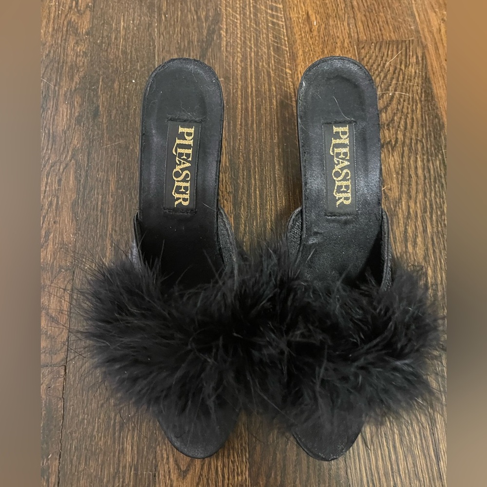 Vintage Pleaser Fluffy Heels -RARE FIND